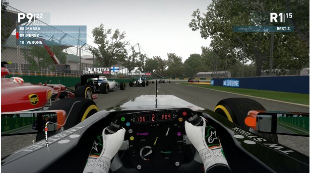 F1 2014Wie detailgenau die Macher das Cockpit der Boliden nachgebaut haben, ist beeindruckend.