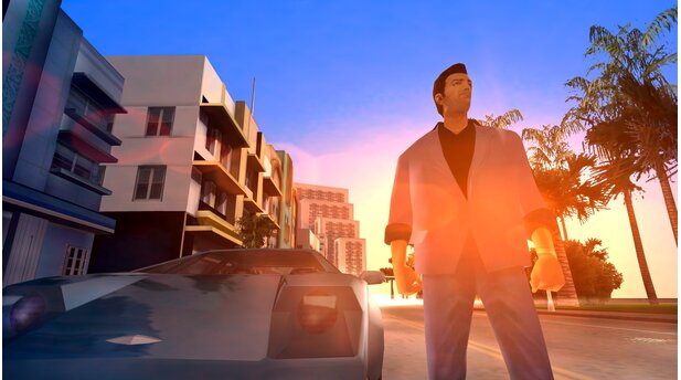 Top: Grand Theft Auto: Vice City (PS2; 93%, 012003)Rockstar entführte uns mit Vice City ins Jahrzehnt der Modesünden: abgefahren und moralfrei wie immer: Mit Koks schnellen Autos und jeder Menge Karrikaturen und Satire war alles dabei, was ein GTA braucht. Das Szenario in bester Scarface-Manier hat Rockstar übrigens im PSP-Ableger Vice City Stories nochmal benutzt.