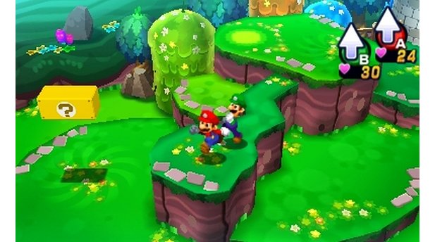 Mario + Luigi: Dream Team Bros.Die Umgebungen sind sehr farbenfroh und abwechslungsreich geraten, wirken oft aber auch austauschbar.