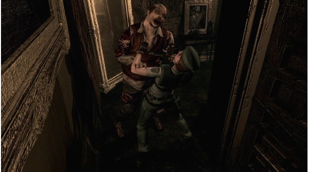 Resident Evil RemasteredZombies sind eigentlich leicht zu umgehen, doch wenn sie einmal zupacken, geht das Gerangel los.