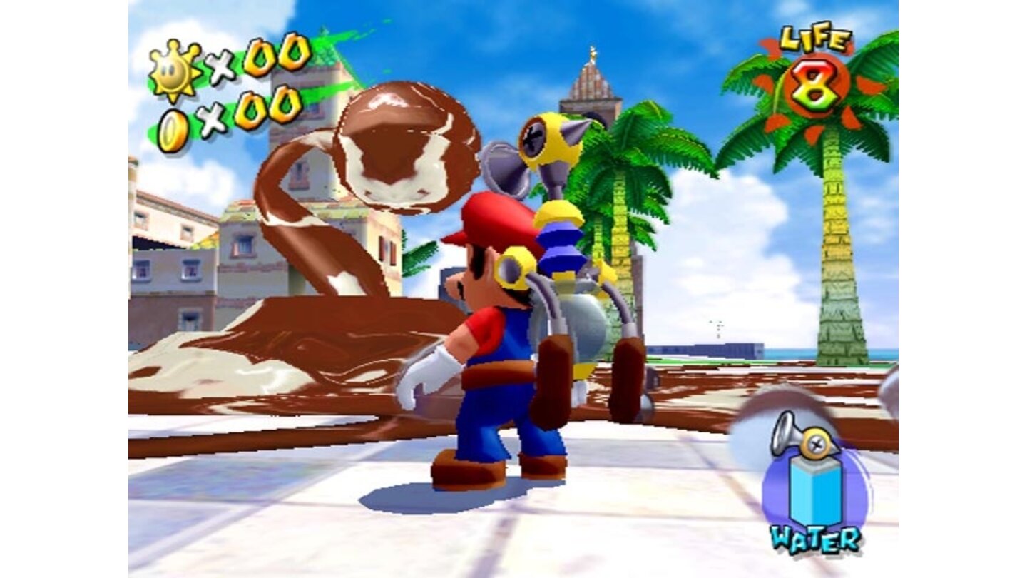 Top: Super Mario Sunshine (GCN; 90%, GamePro 11/2002)Wo Mario hin hüpft wächst kein … Schmutz mehr?!? Ein unkonventionelles Jump & Run mit Klempner in Hochform! Die Wasserspielereien mit dem Dreckweg 08/15 suchten ihres Gleichen, genauso wie das Leveldesign.