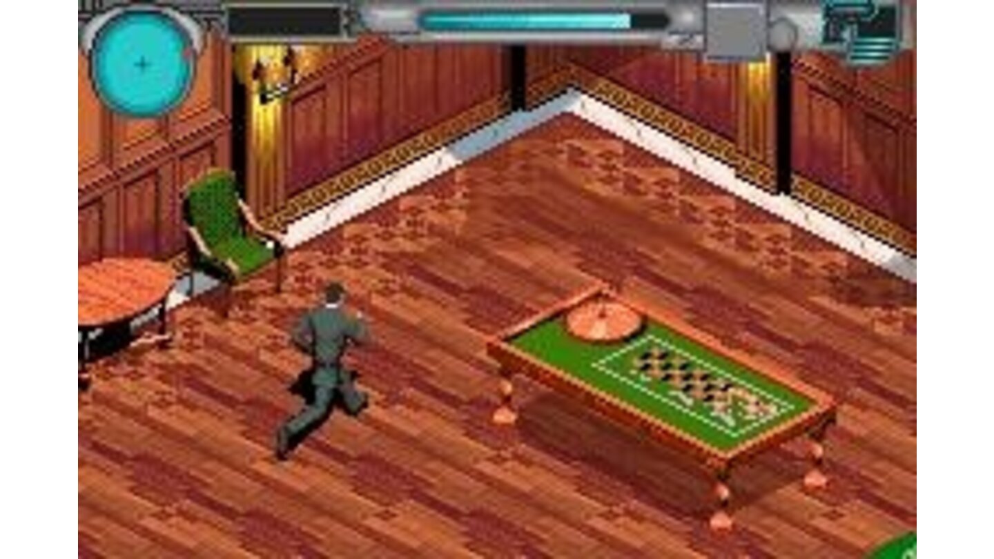 007 races through a casino.