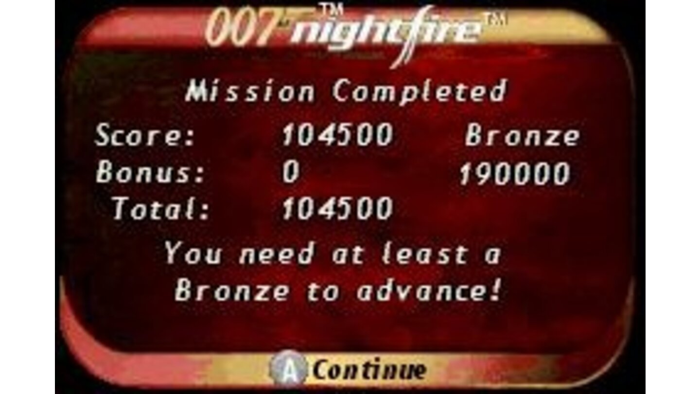 Mission finished! But if you not reached the necessary score...