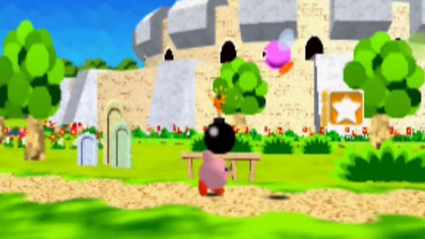 Kirby 64: The Crystal Shards (Nintendo 64, 2001)Mit Kirby 64: The Crystal Shards hat der pinke Nimmersatt den Sprung von 2D in die 3D-Welt des Nintendo 64 gewagt. Allerdings schafft Kirby den Sprung nur zur Hälfte, was das Spiel zu einem 2,5D-Plattformer macht. Ansonsten hüpft, kopiert und schwebt Kirby durch die Level, um die Kristallteile des Ripple Star wiederzusammenzufügen, der zuvor von Bösewicht Dark Matter zerstört wurde. In Crystal Shards tun sich Kirby und sein Nemesis König Nickerchen zum ersten Mal zusammen, um Dark Matter das Handwerk zu legen.