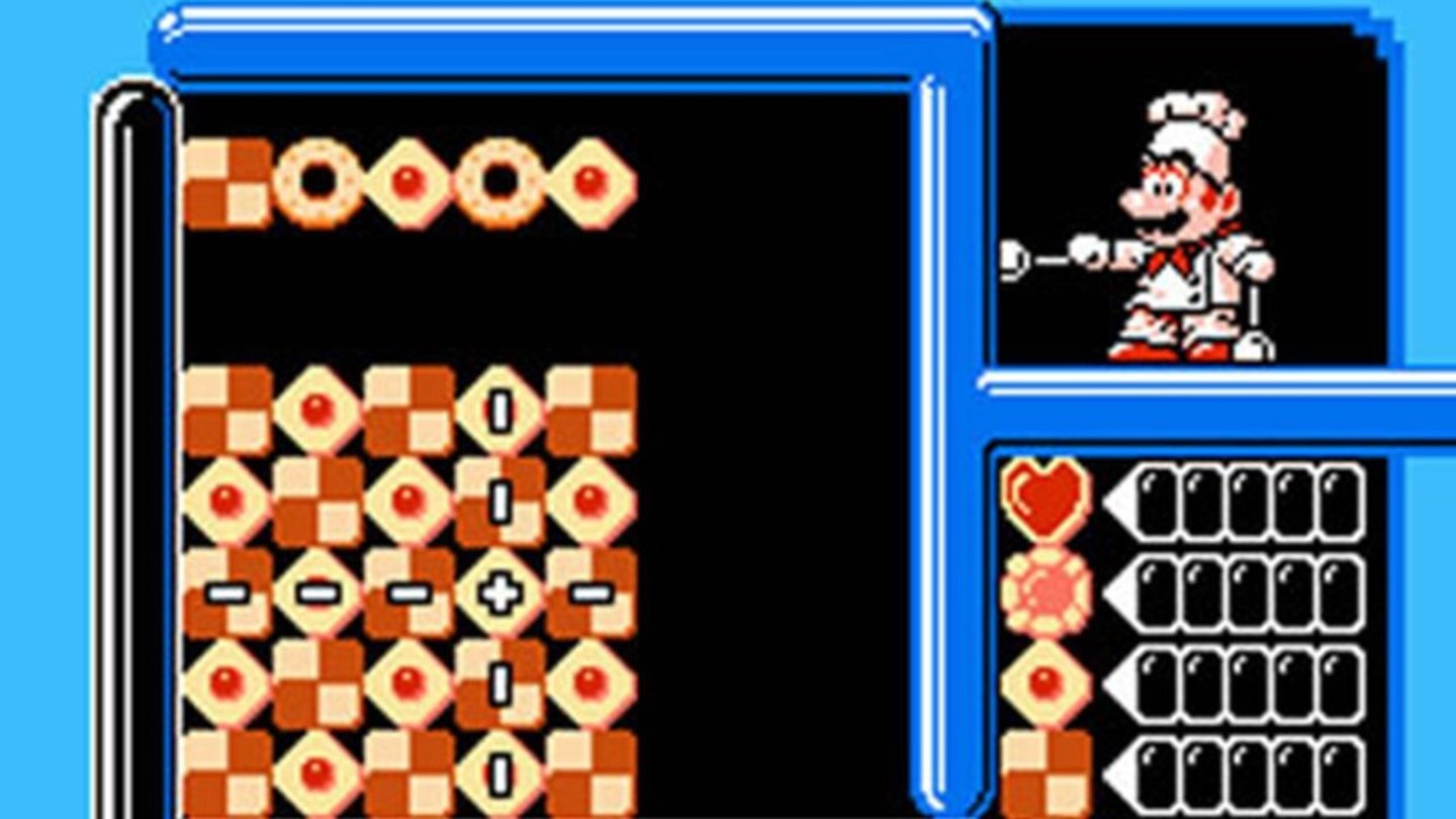 Yoshi’s Cookie (1992)Yoshi’s Cookie ist ein weiteres Puzzlespiel mit Mario und Yoshi, das nach dem Tetris-Prinzip funktioniert. Der Spieler muss versuchen, die Kekse ähnlich wie in Vier Gewinnt in einer Reihe anzuordnen. Die Leckerbissen verschwinden dann und machen Platz für neue. Die NES-Version gab es später auch mit aufgehübschter Grafik auf Wii, 3DS und Wii U.
