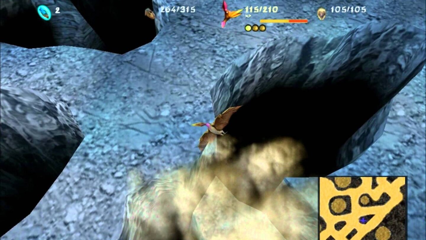 Disney’s Dinosaur (2000)Das Spiel zum computeranimierten Dinosaurierspektakel von Disney erschien genau wie der Film 2000 in verschiedenen Versionen für PC und Konsolen. Das Gameplay bleibt sich allerdings gleich, der Spieler steuert aus dem Film bekannte Dinos aus einer Top-Down-Perspektive und begleitet sie auf ihrer Reise durch ein prähistorisches Ödland.