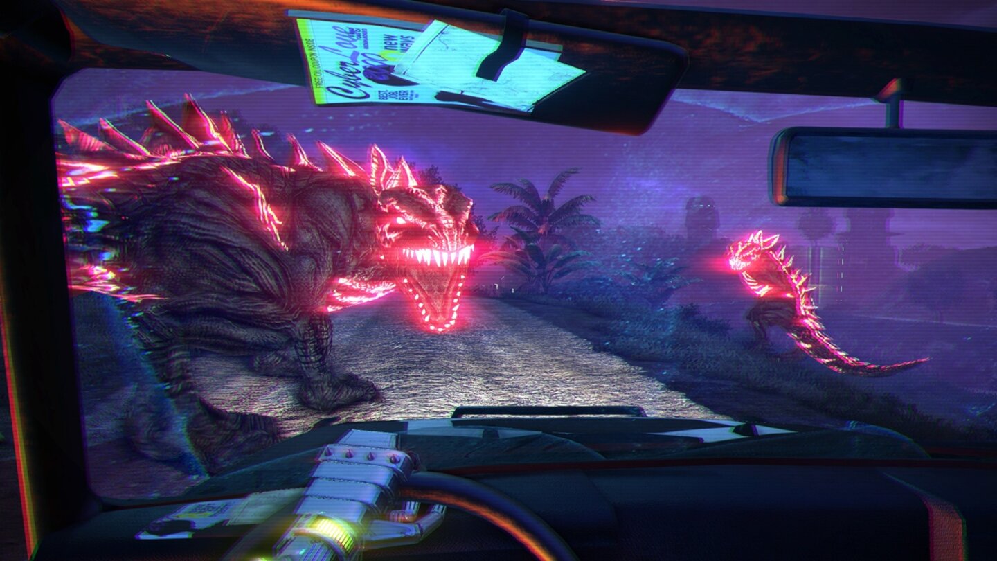 Far Cry 3: Blood Dragon (2013)Tropische Insel mit Dinosauriern erkunden? Das reicht dem Spin-Off zu Far Cry 3 von 2013 nicht. Der Titel widment sich lieber einer poppigen Retro-Science-Fiction-Welt im Stil der 80er-Jahre, in der laseräugige »Blood Dragons« ihr Unwesen treiben, die verdächtig an wohlbekannte Urzeitechsen erinnern.
