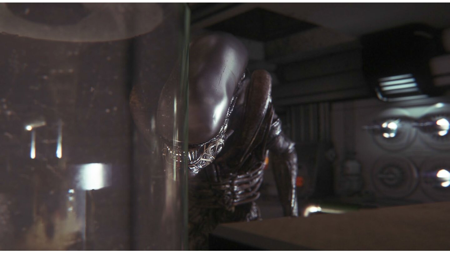 Alien: IsolationSchon ein kurzer Blick auf das Alien ist ein Risiko, Sieht es uns, sind wir geliefert.