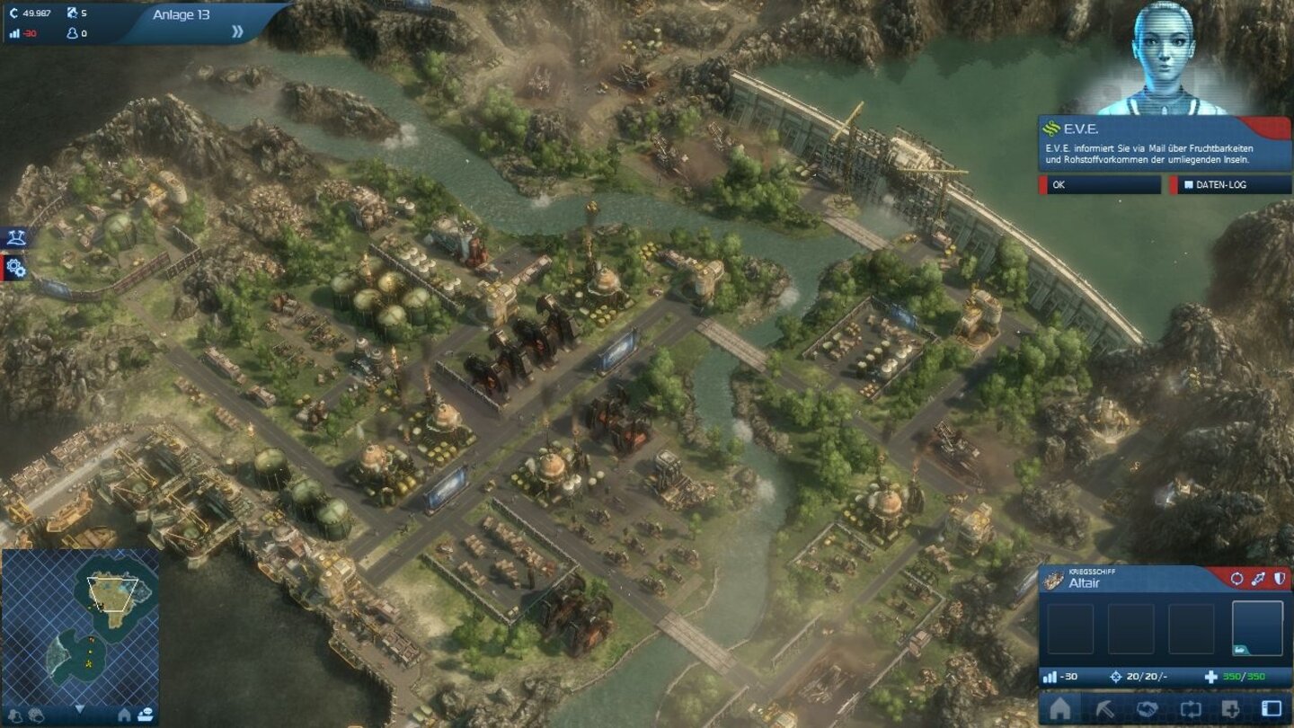 Anno 2070 - Bilder aus der DemoDiese verbündete Stadt wird am Ende der ersten Mission ...