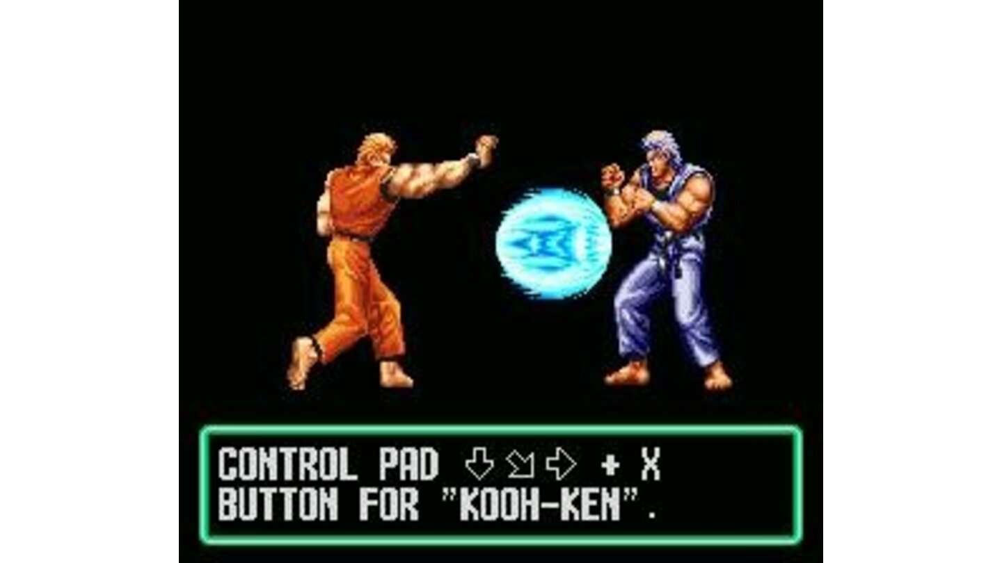 After you pass the bonus rounds, the game will teach you a new special move! Pictured: Koohken.