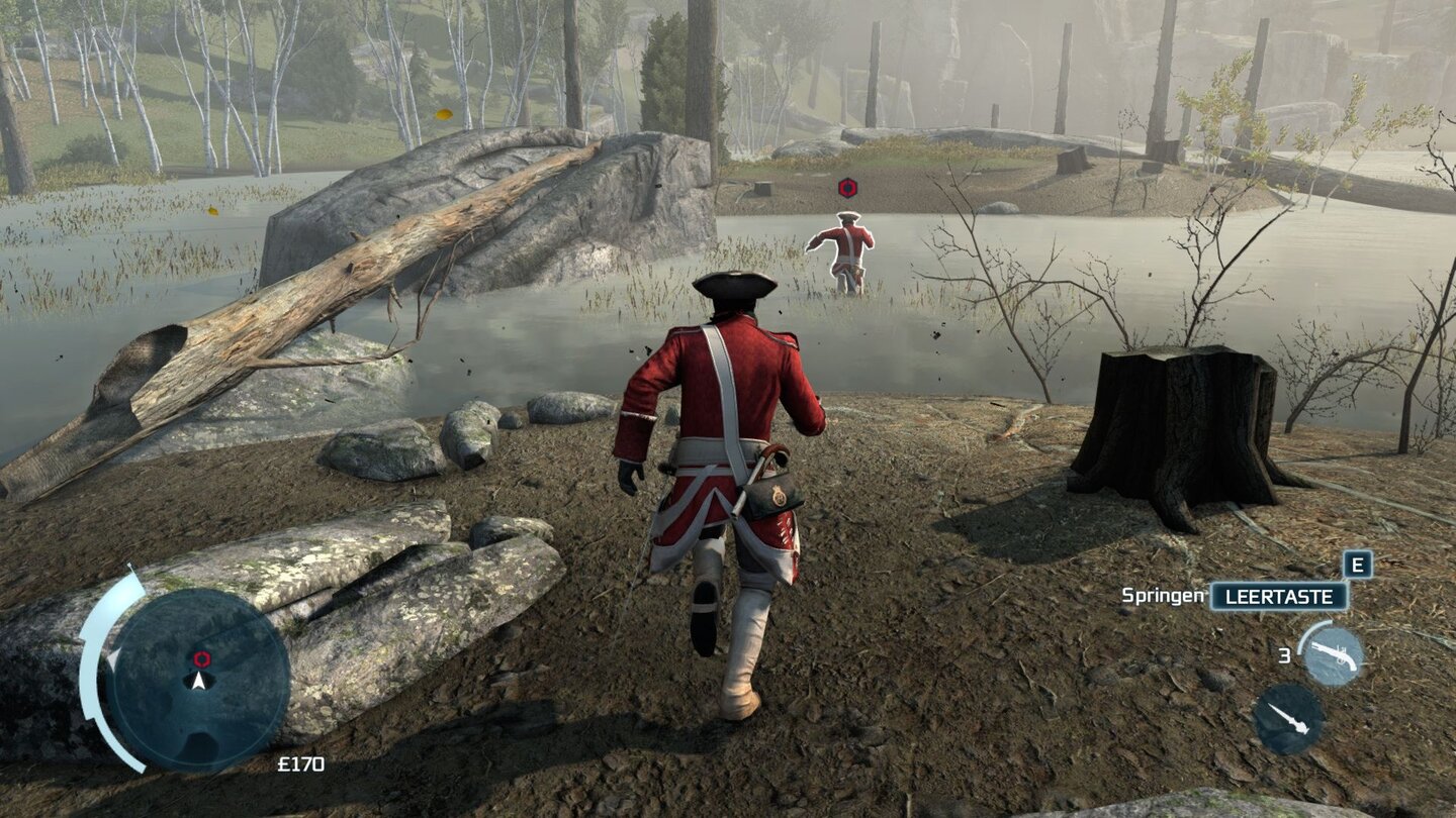 Assassin's Creed 3Als Engländer verkleidet verfolgen wir einen Rotrock-General.