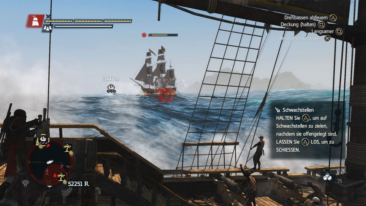 Assassin's Creed 4: Black Flag - Schrei nach FreiheitAuch Seeschlachten können wir führen, obwohl wir der Piraterie den Rücken zugewandt haben. [PS4]