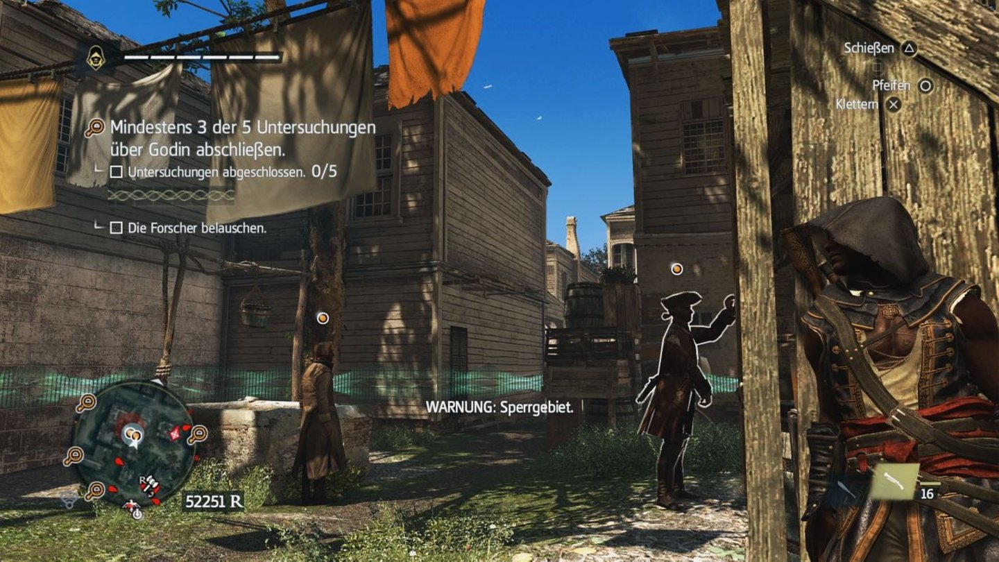 Assassin's Creed 4: Black Flag - Schrei nach FreiheitMissionen enthalten die üblichen Aufgaben wie Zielpersonen zu belauschen. [PS4]