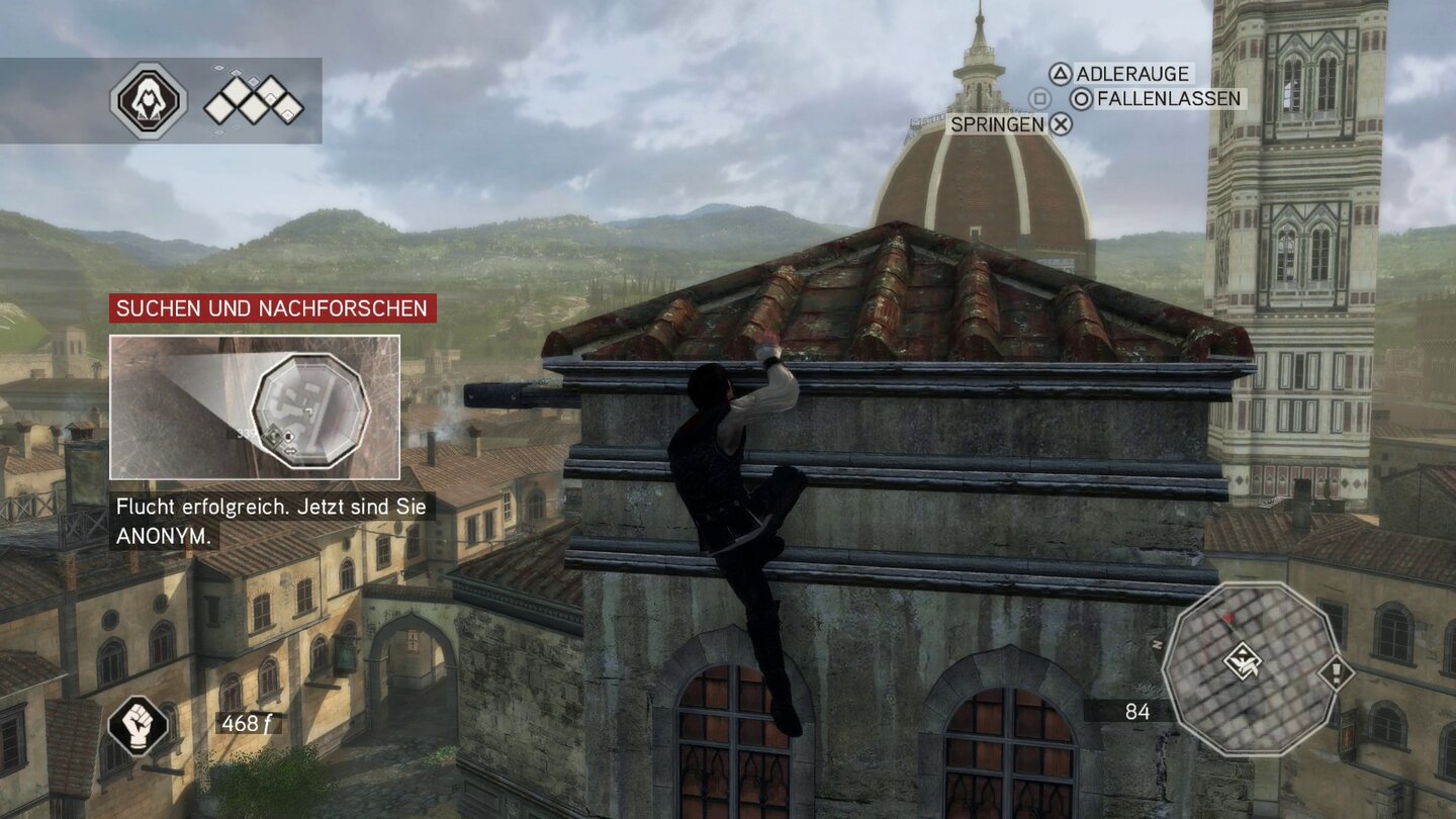 Assassin's Creed Ezio CollectionWer auf erhöhte Punkte in der Spielwelt klettert, synchronisiert neue Abschnitte.