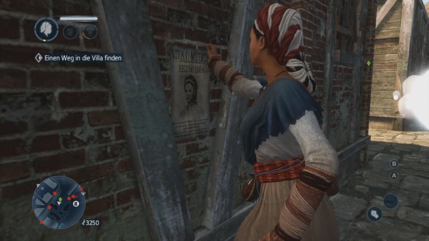 Assassin's Creed: Liberation HDIst unser Fahnungslevel mal zu hoch, hilft es nur noch die eigenen Steckbriefe zu dezimieren. Das nervt allerdings bereits nach kurzer Zeit.