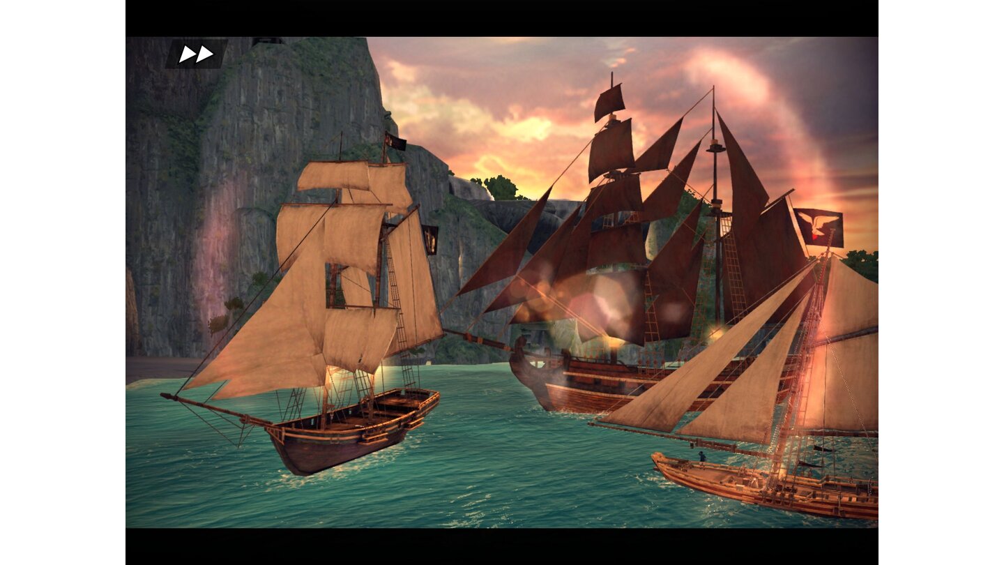 Assassin's Creed PiratesDie Zwischensequenzen in der Spielegrafik schwanken zwischen sturzöde und stimmungsvoll. (iPad)