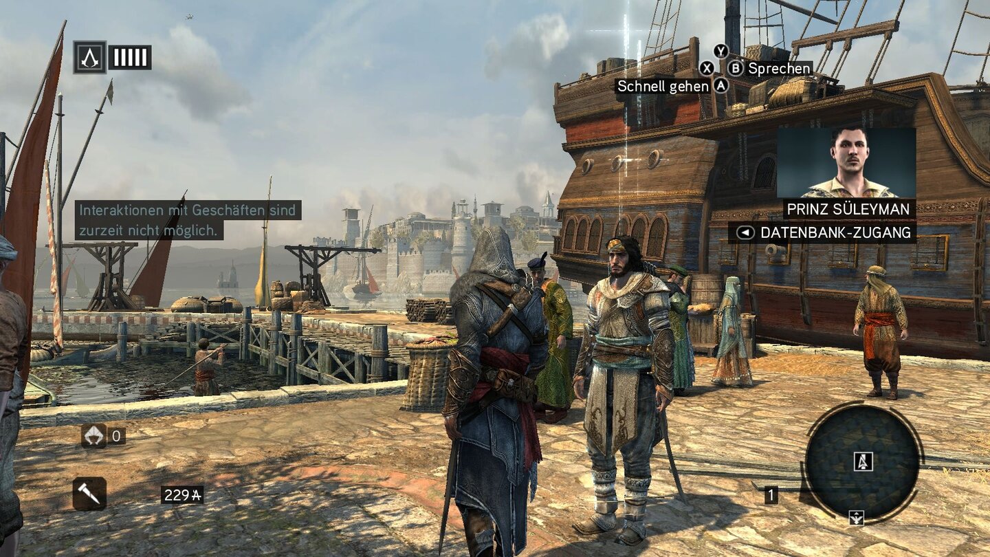 Assassin's Creed: RevelationsYusuf (rechts im Bild) entwickelt sich zu Ezios bestem Freund.