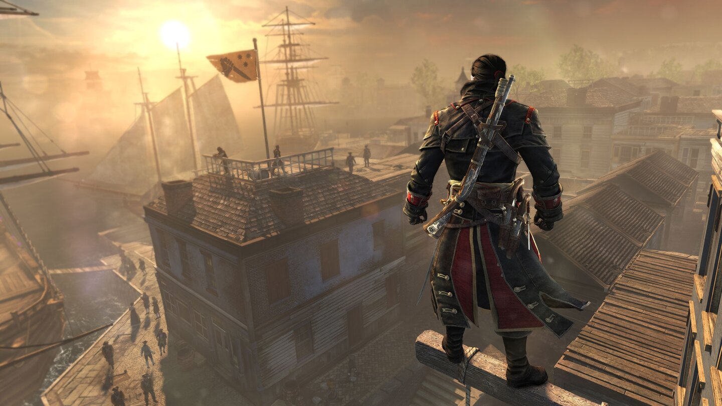 Assassins Creed RogueUm Festungen und Siedlungen zu erobern, müssen wir wie gewohnt die feindliche Flagge einholen.