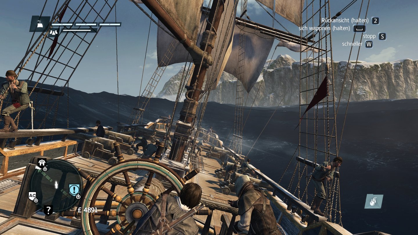 Assassins Creed RogueDer Wellengang hat’s teilweise ganz schön in sich. In solchen Wellentälern verliert man schnell mal den Überblick.