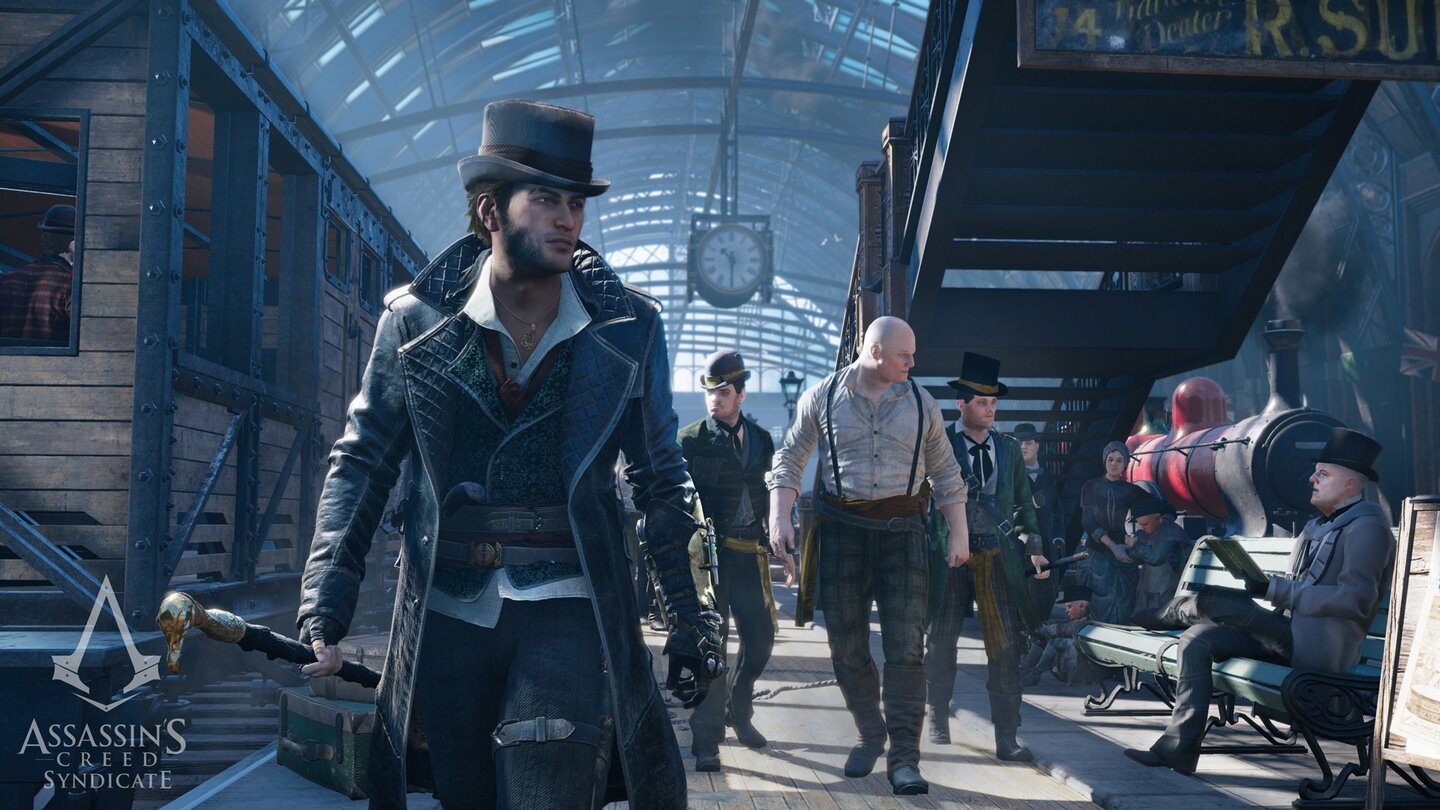 Assassin's Creed SyndicateSolange Jacob nicht im Schleichmodus unterwegs ist, trägt er einen schicken Zylinder und mischt sich unter die Passanten.