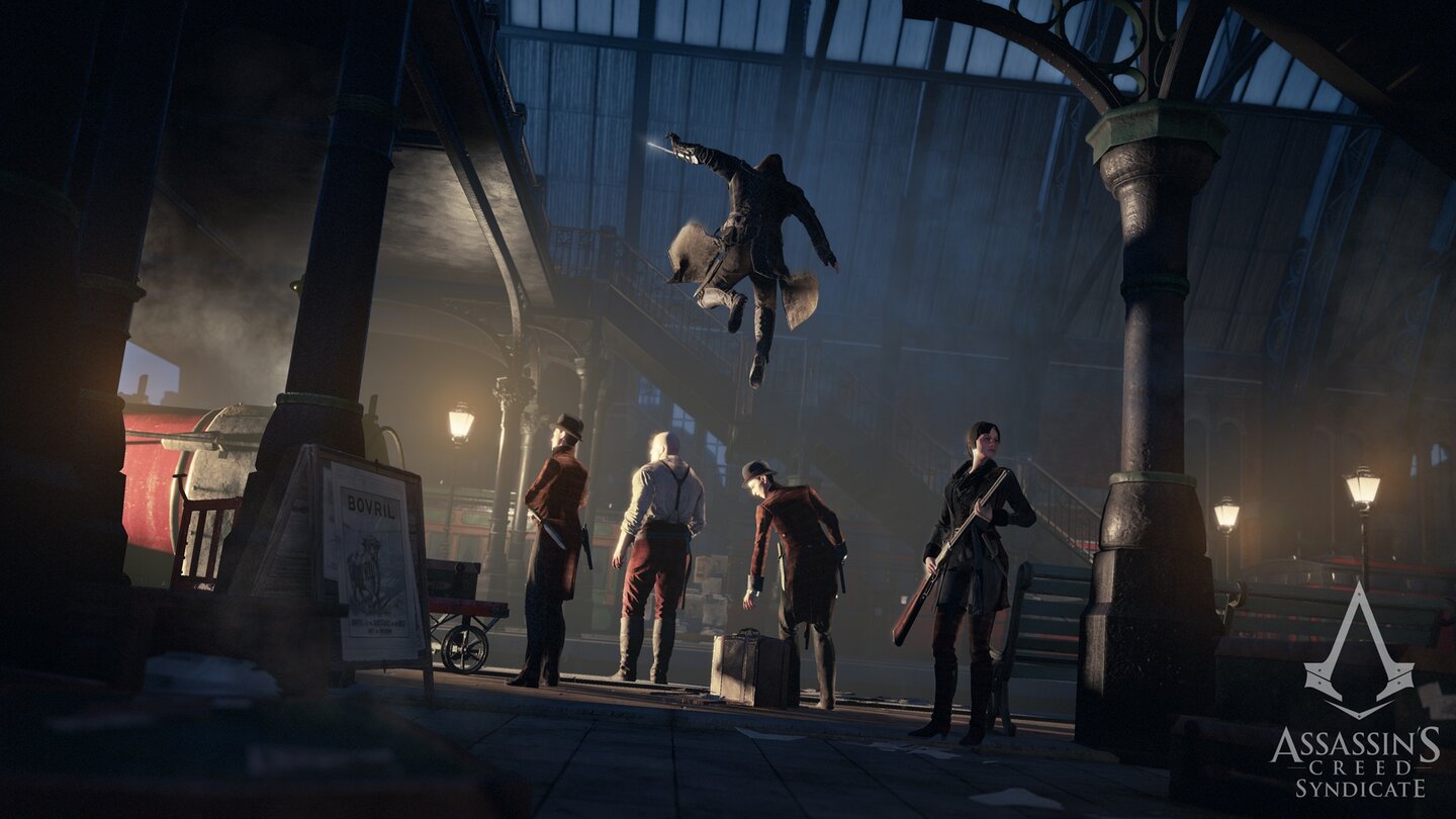 Assassin's Creed SyndicateGegen schwer bewaffnete Gegner ist das Überraschungsmoment wichtig. Im Nahkampf hilft ein Gewehr nun mal wenig.