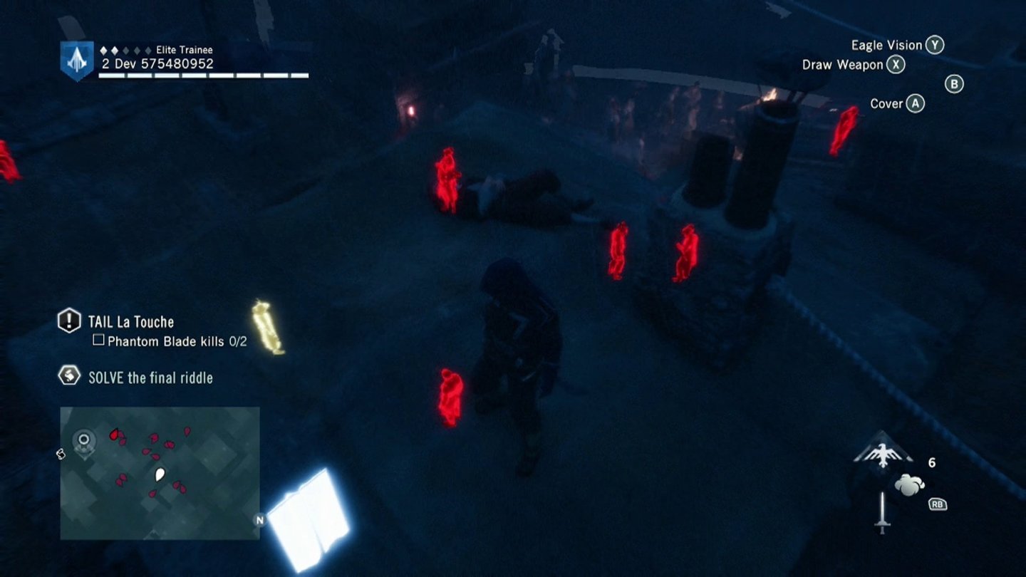 Assassin's Creed UnityDie Adleraugefähigkeit ist Arnos wichtigstes Werkzeug. Sie hebt Wachen, Zielpersonen, Truhen und Verstecke hervor.