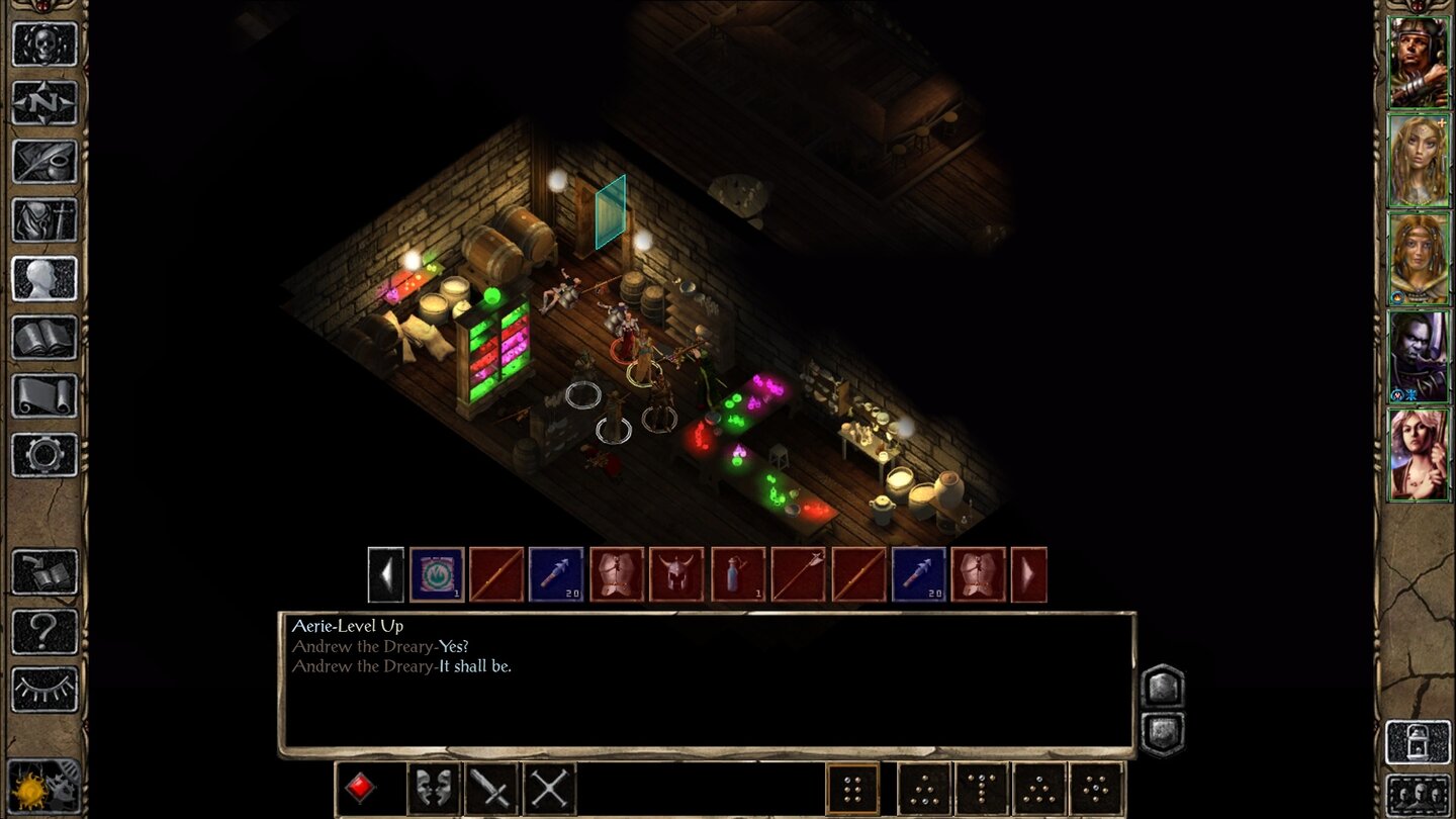 Baldur's Gate 2: Enhanced EditionDie neue Schnellbeute-Leiste zeigt alle Gegenstände in der Umgebung an und lässt sie uns mit einem Klick aufnehmen.