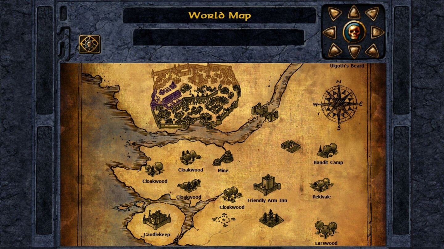 Baldur's Gate: Enhanced EditionDie Weltkarte wurde dagegen nur marginal aufgehübscht.