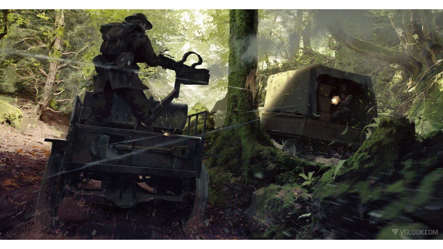 Battlefield 1Transportlaster sind nicht komplett wehrlos. Scheinbar können Soldaten von der Ladefläche feuern.