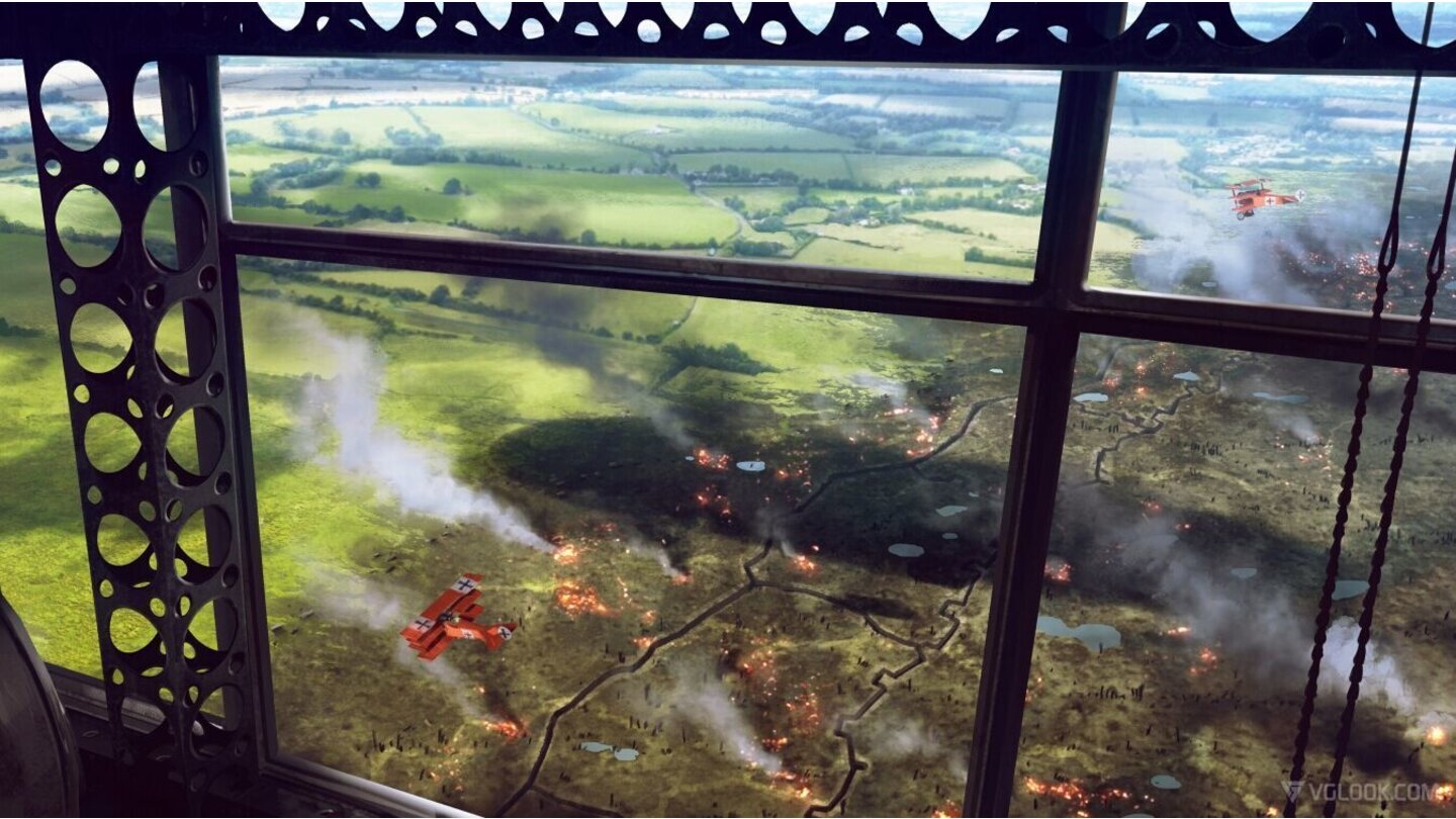 Battlefield 1Dieses Schlachtfeld-Panorama ist nicht nur spektakulär anzuschauen, es verrät auch, dass wir vermutlich aus der Kanzel eines Luftschiffs in die Schlacht eingreifen dürfen.
