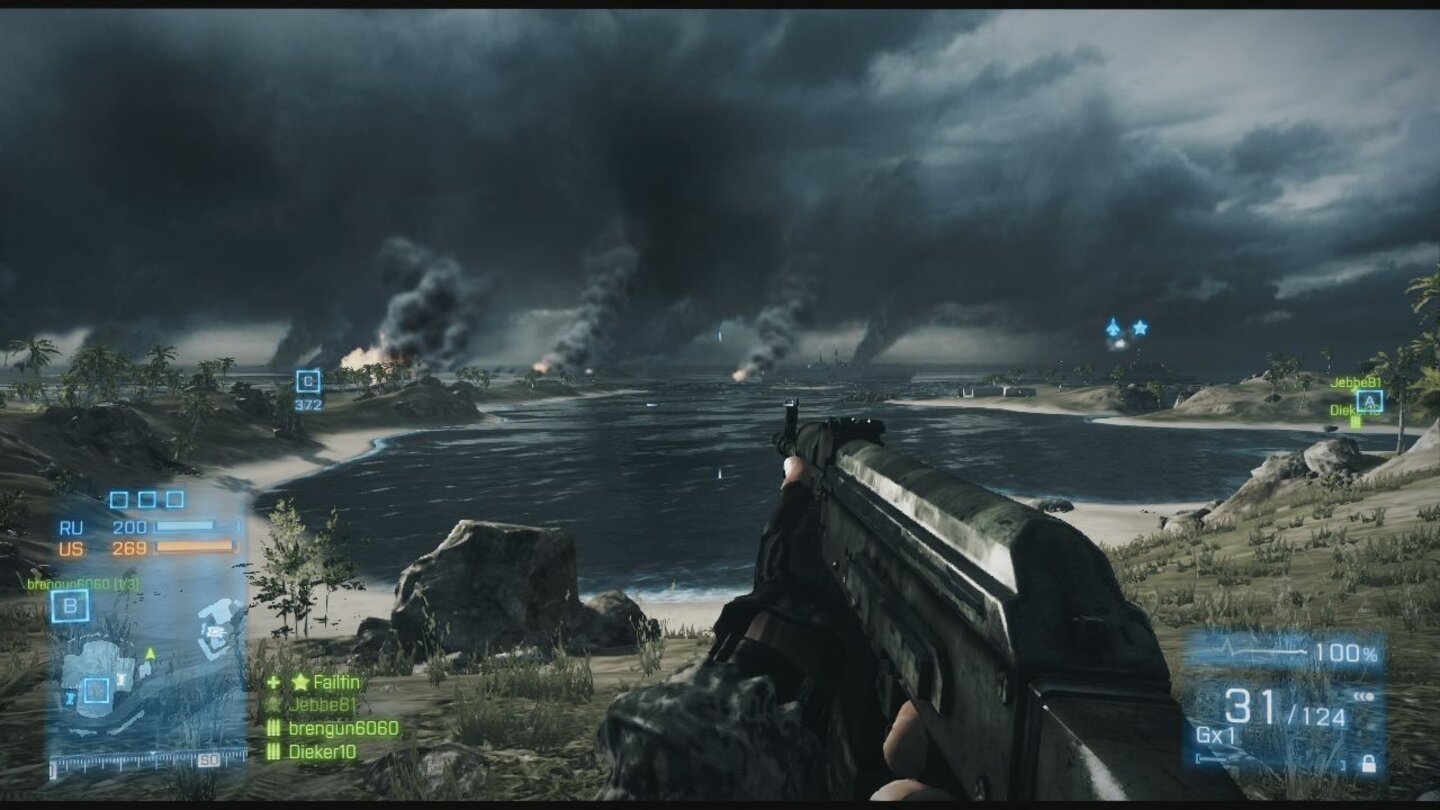 Battlefield 3Wake Island erlaubt einige imposante Ausblicke.