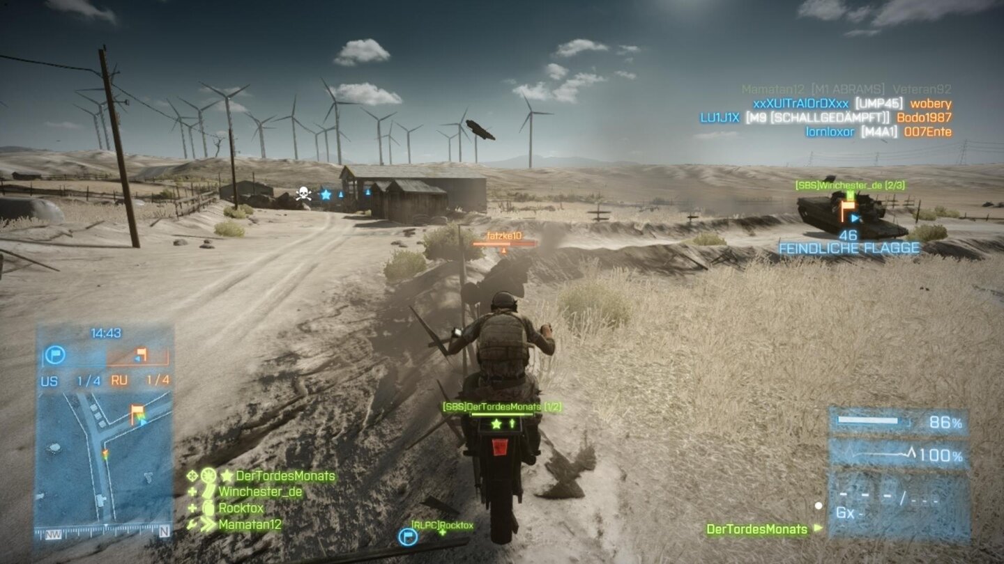 Battlefield 3 - End Game-DLCAuf Nebanden-Ebene gibt’s ein paar neue Levelelemente, etwa Mähdrescher, Kornfelder und Kühe. Tote.