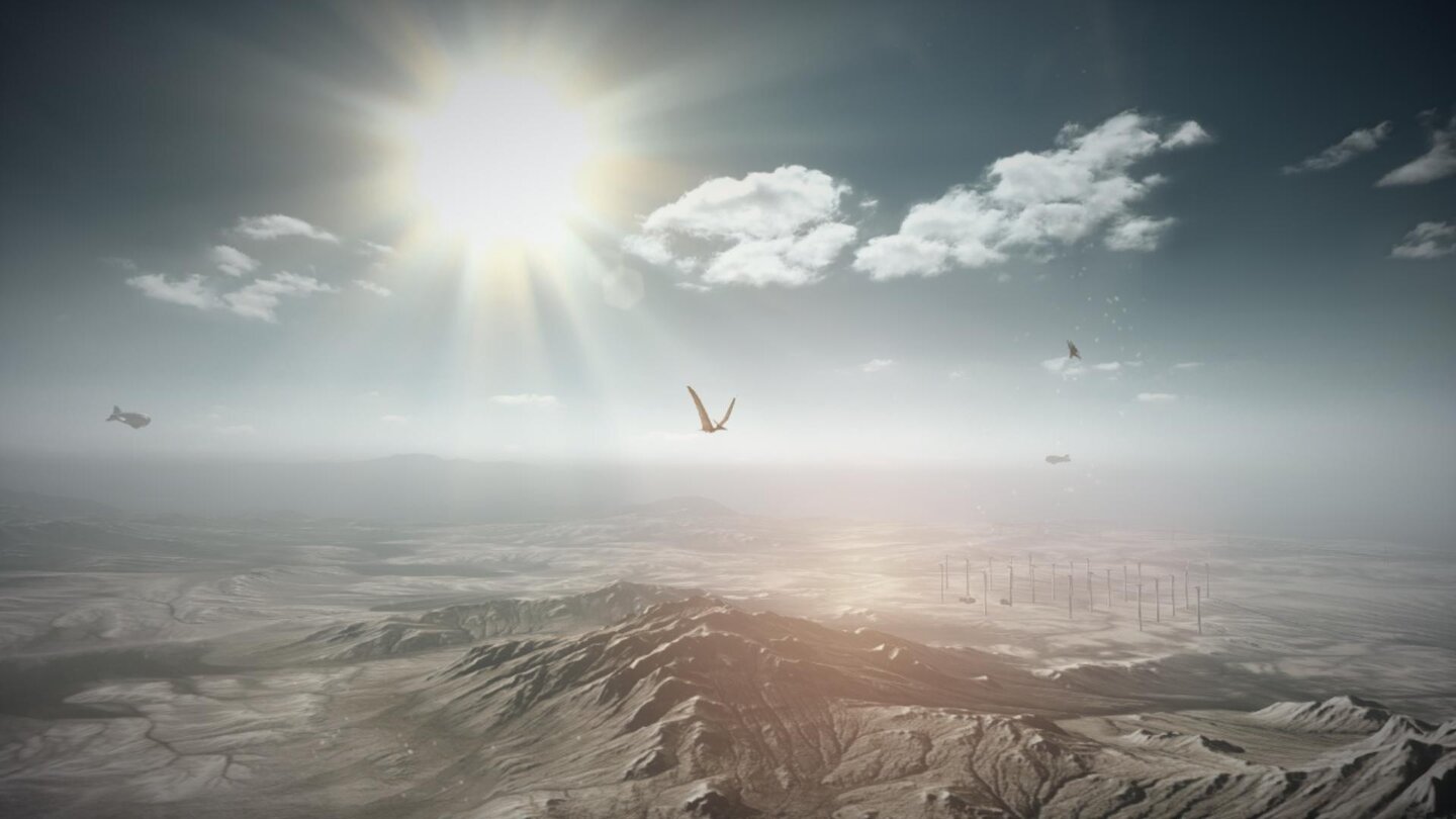 Battlefield 3 - End Game-DLCÜber der Nebandan-Ebene zieht ein Flugsaurier seine Kreise. Der Bursche ist gar nicht so leicht zu entdecken.