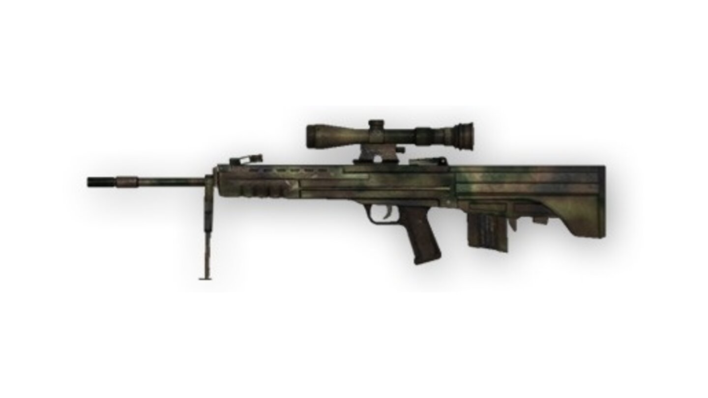 Battlefield 3: Back to Karkand - Die WaffenDas QBU-88-Scharfschützengewehr verfügt über eine effektive Reichweite von 800 Metern, besitzt standardmäßig einen siebenfachen Zoom und kann halbautomatisch abgefeuert werden. Ein Magazin fasst zehn Patronen.