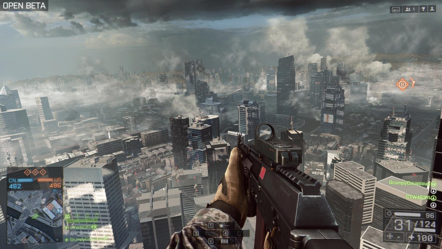 Battlefield 4 - Multiplayer-BetaDie Karte ist zwar riesig groß, bis zum Horizont dürfen wir aber nicht kämpfen.