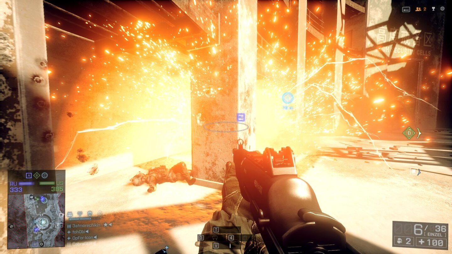 Battlefield 4 - Multiplayer-Screenshots (PC-Version)Spektakuläre Brandgranaten gehören zur neuen Ausrüstung für alle Klassen.