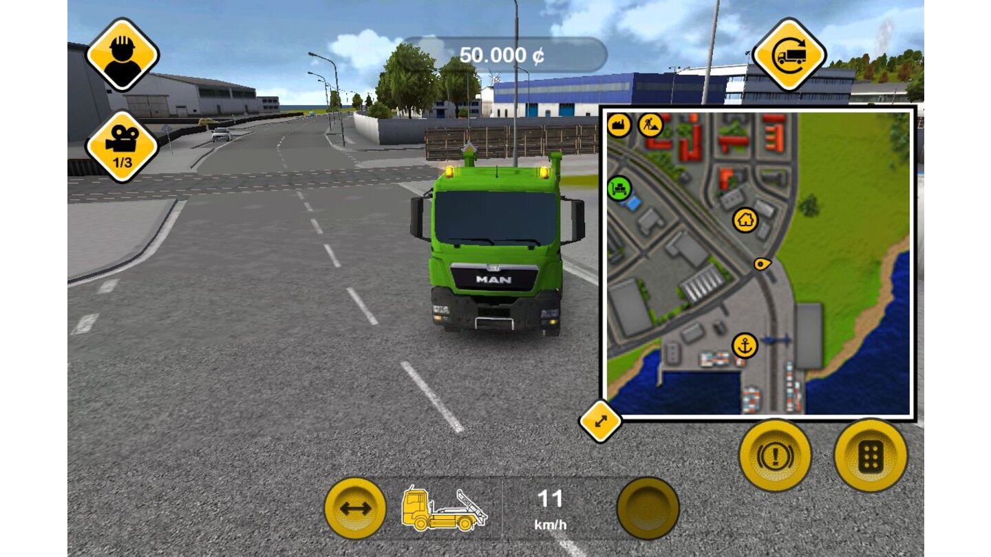 Bau-Simulator 2014Jedes Fahrzeug im Spiel hat zwei Modi. Im normalen Modus fährt der Spieler das Gerät von A nach B.