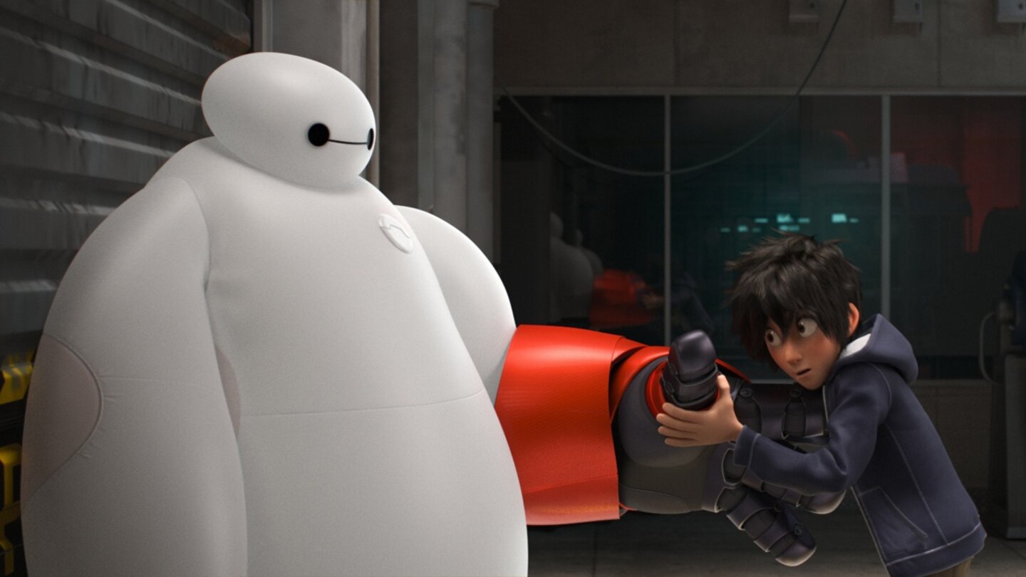 BaymaxEin Klassiker: Dicker Roboter passt nicht in Kampfanzug. Kindgerechter Slapstick.