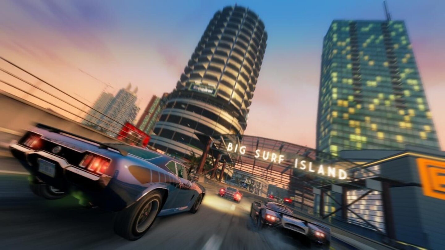 Burnout Paradise (2008)
Das Burnout Paradise von Criterion erscheint 2008 für die Playstation 3, Xbox 360, und den PC. In der fiktiven Stadt Paradise City erledigen wir, je nach Können, Aufträge, oder treten gegen andere Spieler an. Ein Tag- und Nachtrhythmus, sowie die zerstörbare Umwelt sorgen für eine atmosphärisch dichte Spielwelt.