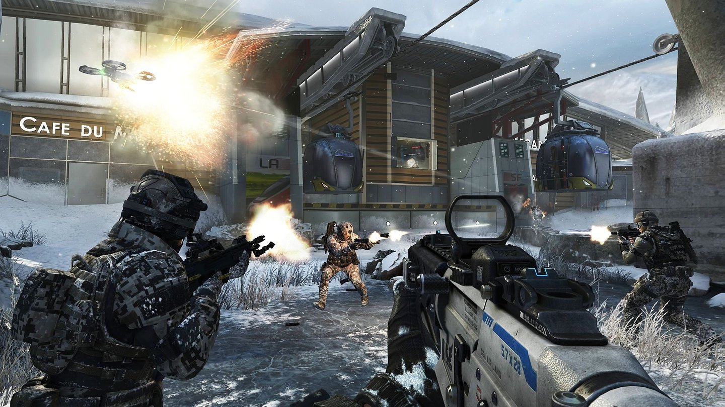Call of Duty: Black Ops 2 - Revolution-DLCDownhill ist das erste Schnee-Szenario von Call of Duty: Black Ops 2.