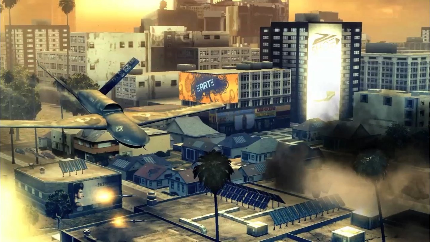 Call of Duty: Black Ops 2In dieser Mission greifen unbemannte Drohnen Los Angeles an ...