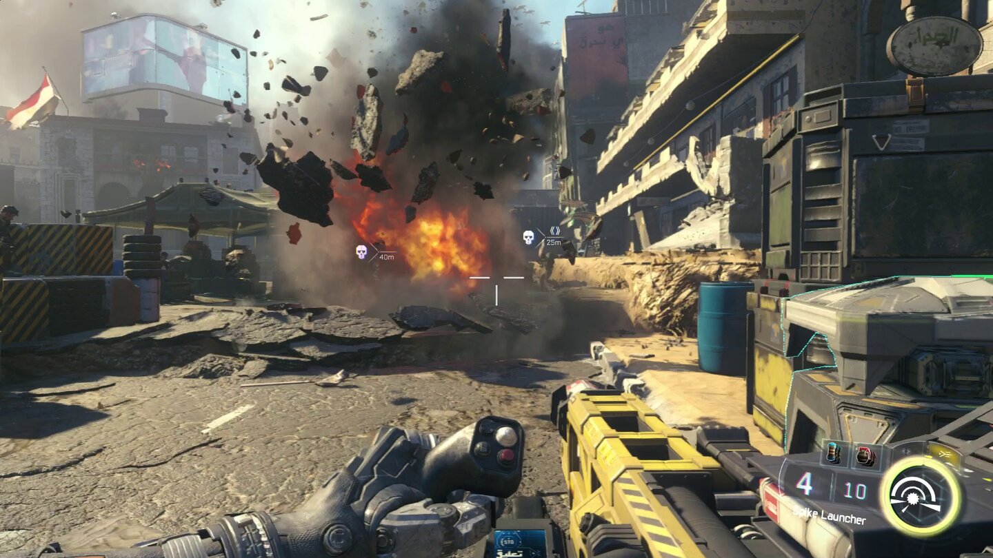 Call of Duty: Black Ops 3Fies: Mit dem Spike Launcher verschießen wir Stacheln, die auf Knopfdruck explodieren.