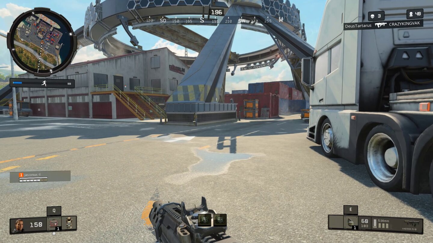 Call of Duty: Black Ops 4Hotspots in Blackout sind aus bekannten Black-Ops-Maps zusammengebaut. Der Hafen basiert auf Cargo aus Black Ops 2, Fans erkennen die Ringkonstruktion sofort.