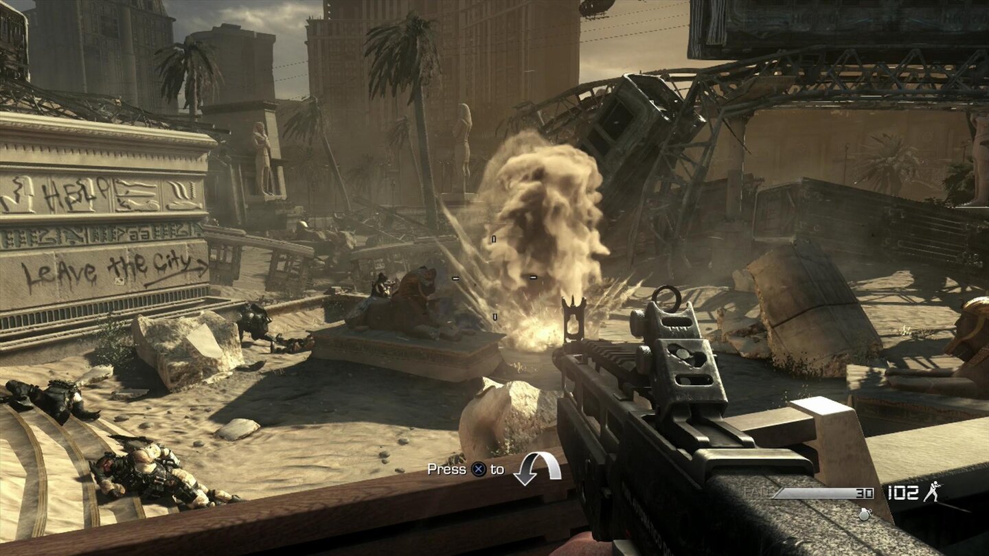 Call of Duty: Ghosts - PS4-ScreenshotsDie USA-Level zeigen ein Land, dass seit Jahren im Krieg ist. Stellenweise kommt Endzeitstimmung auf.