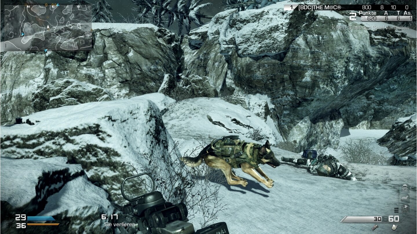 Call of Duty: Ghosts - Screenshots aus dem Multiplayer-ModusDie Hunde sind ziemlich stark, ihre Angriffe töten sofort.