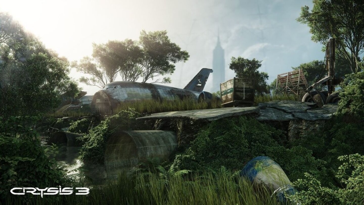 Crysis 3Fast könnte man meinen, statt in Crysis 3 auf einen Schauplatz der Mystery-Serie »Lost« zu blicken - wäre da nicht das Empire State Building im Hintergrund.