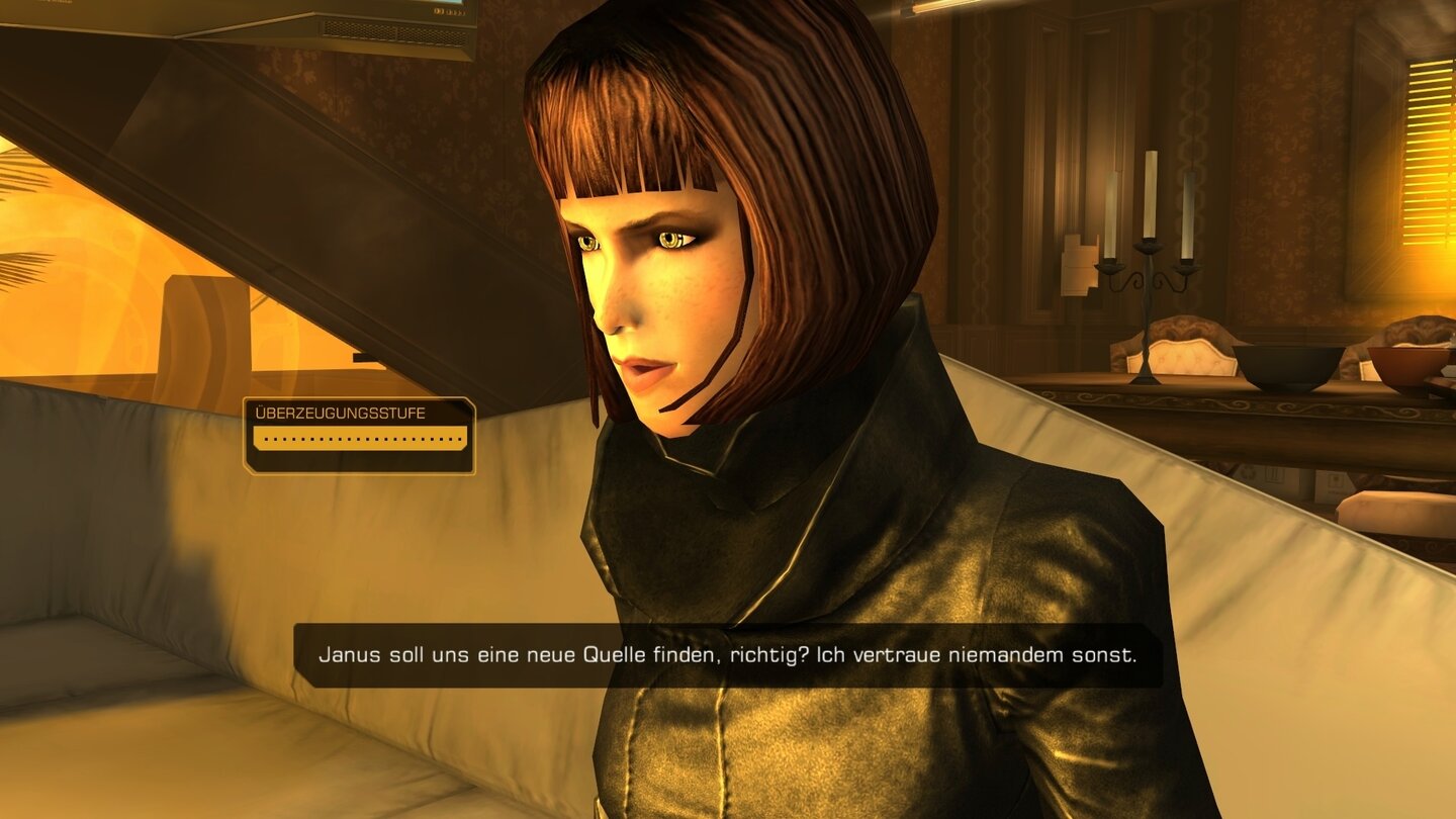 Deus Ex: The FallAnna Kelso ist der zweite Protagonist von Saxons Geschichte, taucht aber in The Fall nur am Rande auf.