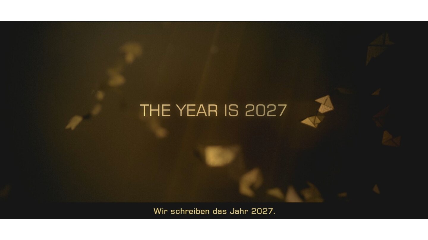 [10] Und hier haben wir auch das Jahr: 2027. Rund 25 Jahre vor dem ersten Deus Ex; Teil 3 erzählt die Vorgeschichte. 2027 liegt nicht allzu weit in der Zukunft, vieles erinnert noch an unsere Gegenwart.