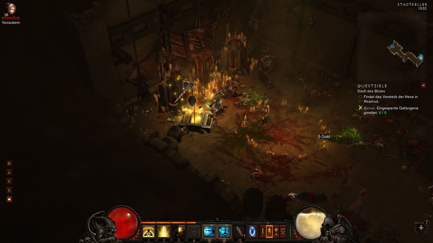 Diablo 3 - Bilder aus der Test-VersionDie Kultisten in der Wüstenstadt Alcarnus haben so einige Leichen im Keller.