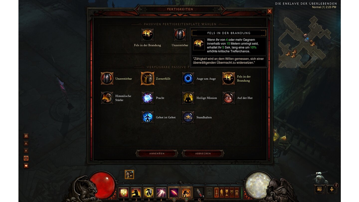 Diablo 3: Reaper of SoulsNatürlich hat auch der Gotteskrieger diverse passive Talente.